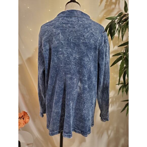 Vtg 90s Produce Studio Home Grown Waffle Knit Cotton Button Tunic Top XL Artsy - Picture 3 of 11